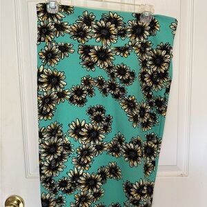 LuLaRoe Teal and Black Floral Skirt